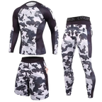 Conjunto Esportivo IronMan™ com Camiseta, Calça e Shorts de Compressão / Performance Máxima e Estilo Militar para Treinos Sem Limites!