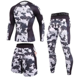 Conjunto Esportivo IronMan™ com Camiseta, Calça e Shorts de Compressão / Performance Máxima e Estilo Militar para Treinos Sem Limites!