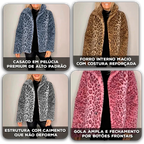 Casaco Pantera Luxe™ em Pele Peluciada com Estampa Selvagem / O Lado Ousado da Elegância Feminina!
