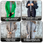 Casaco Dominique™ em Lã Batida com Lapela Estruturada e Botões Clássicos / Elegância Atemporal que Aquece com Estilo e Personalidade!