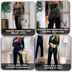 Conjunto Victoria™ Toque Aveludado com blazer estruturado e calças fluidas / Sofisticação e poder num look intemporal!