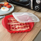 Grelhador de Bacon CrispyWave™ para Micro-ondas / Sabor Crocante e Sem Bagunça em Minutos!