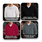 Blusa Masculina Carter™ em Tecido Texturizado com Zíper Parcial / Elegância Casual com Conforto Premium!