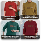 Blusa Central Park™ Em Moletinho Premium com Estilo Vintage Bordado / Quentinha, Leve e Cheia de Atitude!