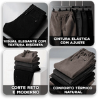Calça Winston™ em Veludo Cotelê com Cintura Elástica / Um Esporte Fino Versátil com Conforto Térmico e Liberdade!