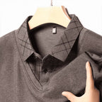 Camisa Harper™ com Design de Camada Dupla e Manga Xadrez / Modernidade e Estilo em Sintonia Perfeita