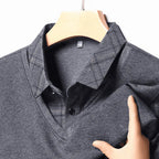 Camisa Harper™ com Design de Camada Dupla e Manga Xadrez / Modernidade e Estilo em Sintonia Perfeita