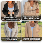 Cardigã Bellamy™ em Tricô Artesanal Premium / O Aconchego Sofisticado que Transforma Qualquer Look