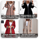 Casaco Cambridge™ com Recortes Urbanos e Detalhes Premium / Um Toque Britânico no Seu Visual de Inverno!