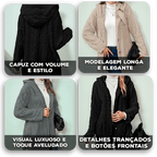 Casaco Melrose™ em Pelúcia com Comprimento Longo / Conforto e Charme nos Dias mais Frios!