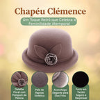 [COMPRE 1 E LEVE 3] Chapéu Clémence™ Em Pele de Raposa Sintética e Silhueta Clássica / Um Toque Retrô que Celebra a Feminilidade Atemporal
