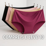 [COMPRE 5, LEVE 10] Kit de Calcinhas Seraphine™ Design Sem Costura om Forro Antibacteriano e Toque Gelado!