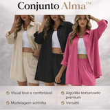Conjunto Alma™ com Camisa e Shorts em Algodão Texturizado