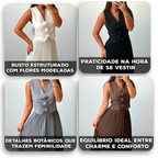 Conjunto Annabeth™ em Alfaiataria Suave com Detalhes Florais / Leveza e Sofisticação para Todos os Momentos