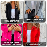 Casaco Isadora Valmont™ em Suede Macio com Zíper Elegante / Leveza, Charme e Versatilidade em Cada Movimento!