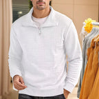 Blusa Masculina Carter™ em Tecido Texturizado com Zíper Parcial / Elegância Casual com Conforto Premium!