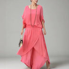 Conjunto Zafira™ em Viscose com Camadas Soltas e Cintura Confortável / Conforto Chic que Te Acompanha Onde For