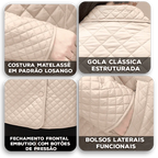 Jaqueta Diana™ em Matelassê com Algodão e Textura Acolchoada / Sofisticação e Leveza para o Seu Inverno Elegante!