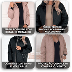 Jaqueta Térmica LuxAllure™ em Matelassê Premium e Gola Alta / Conforto Quentinho com Design Sofisticado!