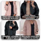 Jaqueta Térmica LuxAllure™ em Matelassê Premium e Gola Alta / Conforto Quentinho com Design Sofisticado!