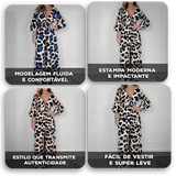 Macacão Milena™ com Cintura Marcada e Estampa Animal / Elegância e Impacto em Cada Movimento!