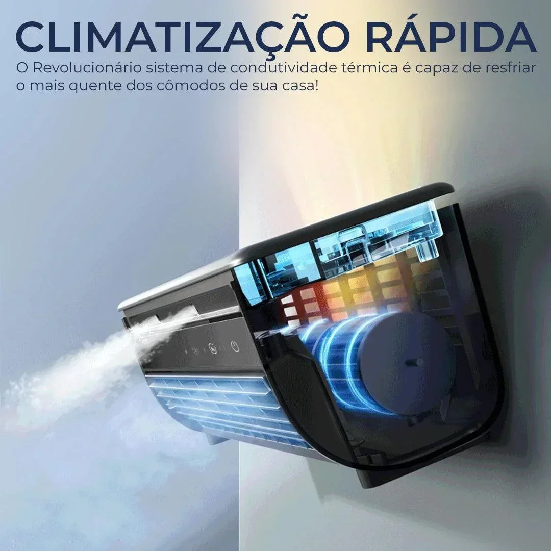 Mini Ar Condicionado Modern Lar™ Instalação Sem Furos / Diga Adeus ao Calor Intenso e Desfrute de Ar Gelado Instantâneo com Economia de Energia Para sua Casa!