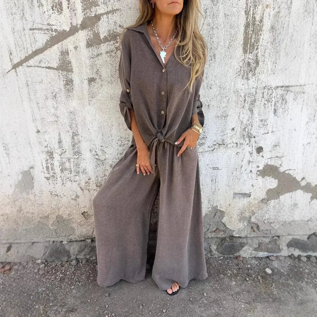 Conjunto Valença™ em Viscose Rústica de Caimento Nobre / Sofisticação Natural para Mulheres de Presença!