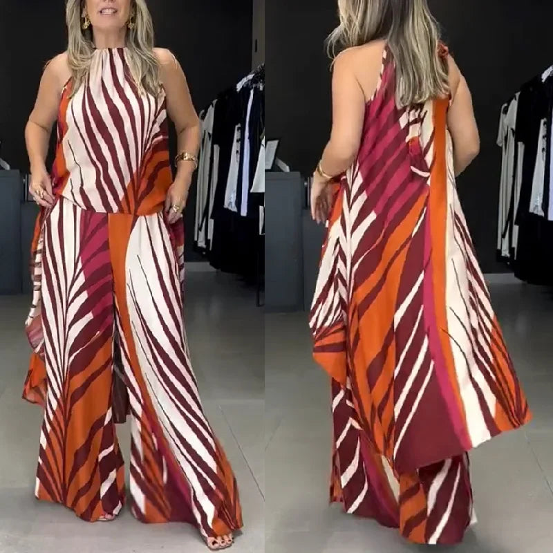 Conjunto Zahara™ com Blusa Assimétrica e Calça Pantalona / A Expressão da Sua Liberdade em Movimento!