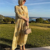 Vestido Soleil Class™ em Viscose Premium com Estampa Mediterrânea