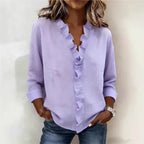 Blusa Sorelle™ com Babado Vertical e Visual Atemporal