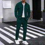 Conjunto Erik™ em Malha Texturizada Premium com Camisa Abotoada