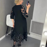 Vestido Elegance Poá™ em Popelina de Algodão com Tule Detalhado / Sofisticação e Charme em Cada Detalhe!
