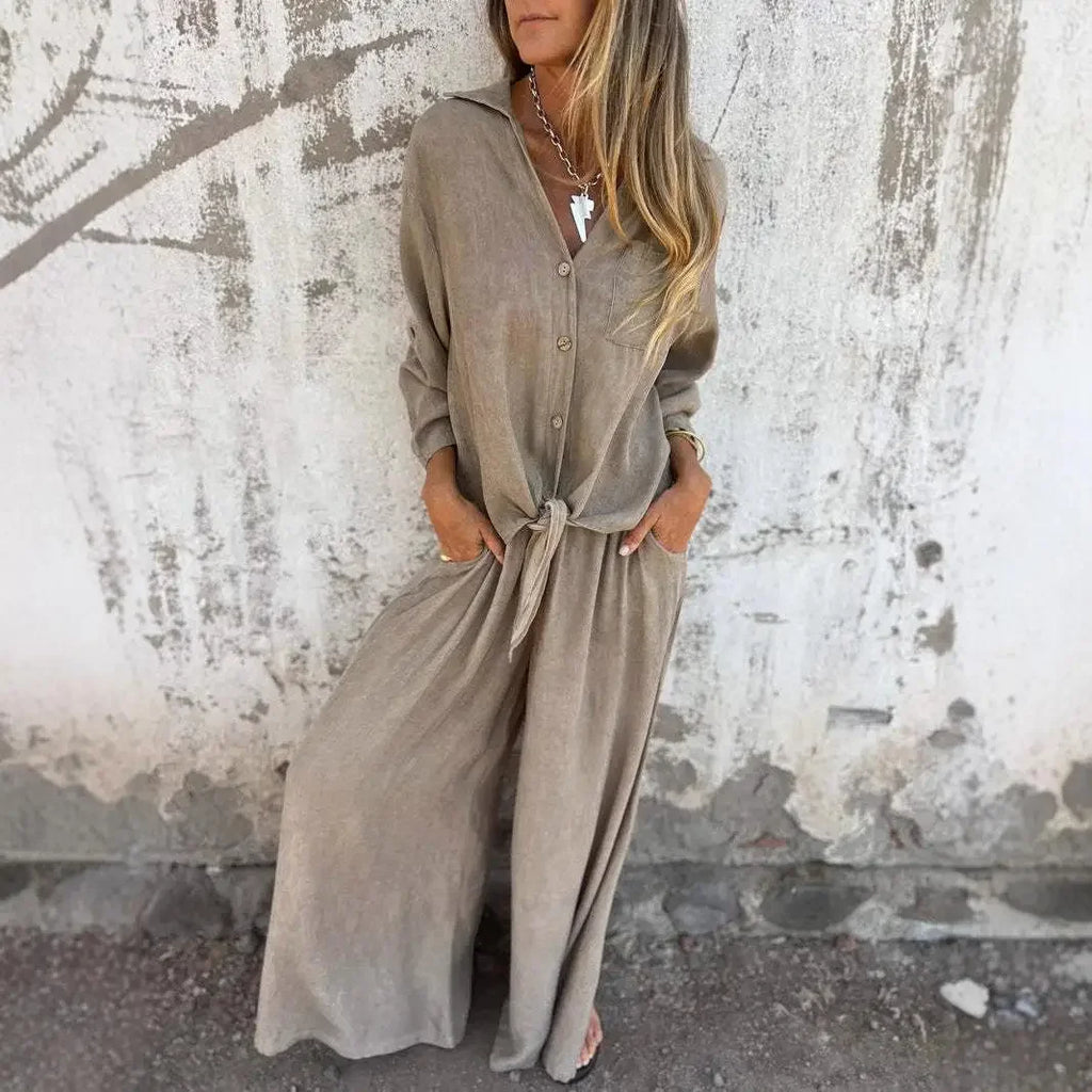 Conjunto Valença™ em Viscose Rústica de Caimento Nobre / Sofisticação Natural para Mulheres de Presença!