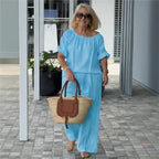 Conjunto Céliane™ em Linho de Algodão com Caimento Solto