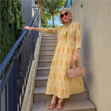 Vestido Soleil Class™ em Viscose Premium com Estampa Mediterrânea