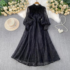 Vestido Imperial™ Rendado com Mangas Bufantes