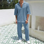 Conjunto Helsinki™ Estilo Old Money em Viscose Texturizada