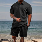 Conjunto Cristiano™ com Malha Texturizada e Gola Polo Estruturada
