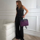 Conjunto Firenze™ em Algodão com Colete e Calça de Alfaiataria / O Melhor da Moda feminina Italiana ao Seu Alcance!