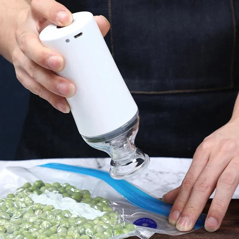 Seladora a Vácuo Modern Lar™ com Sacos Reutilizáveis e Sistema Portátil USB / Conserve Seus Alimentos por Muito Mais Tempo!