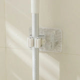Suporte de Mops e Vassouras Modern Lar™ / Fixação Forte e Organização Perfeita sem Furos + Gancho Extra para Utensílios!