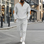Conjunto OldTown™ com Pegada Retrô e Malha Texturizada / Elegância Clássica Para Homens que Sabem Se Vestir com Classe!
