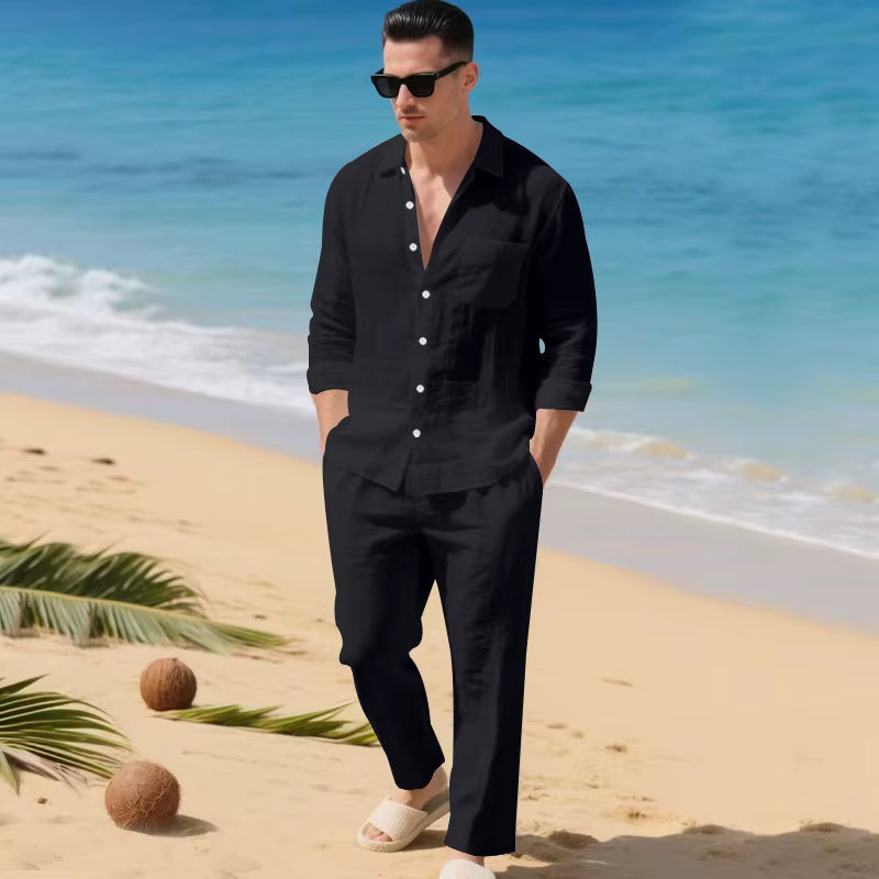 Conjunto Trancoso™ em Linho de Algodão com Design Sofisticado