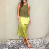 Vestido Siena™ em Linho de Algodão com Efeito Degradê