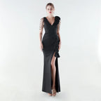 Vestido Aurielle™ com Ombro Decorado e Acabamento Premium
