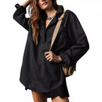 Blusa Jeans Riverland™ Oversized com Gola Aberta e Costuras Marcadas / Para Quem Valoriza Conforto e Autenticidade!
