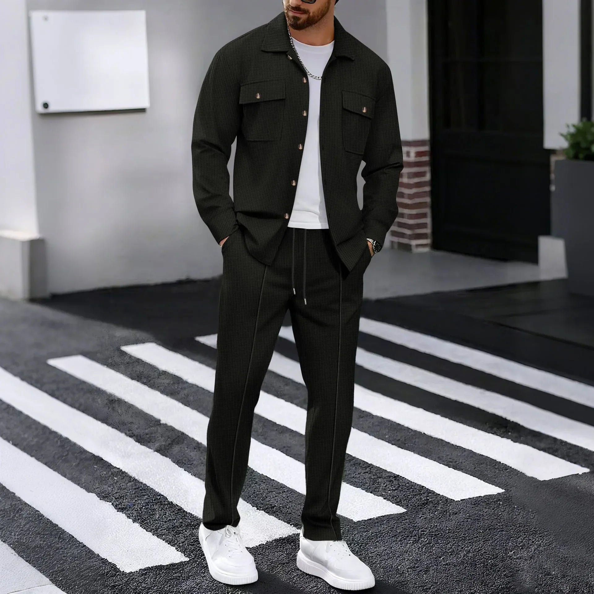 Conjunto Dominus Elite™ com Jaqueta Estruturada e Calça Slim