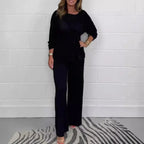 Conjunto Damaris™ em Malha Premium com Blusa de Amarração Frontal e Calça Fluida / A Peça-Curinga do Guarda-Roupa Moderno!