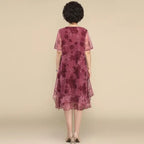 Vestido Floral Nice™ em Chiffon Premium com Dupla Camada e Barra Assimétrica