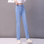 Calça Jeans Aurena™ Com Cintura Alta e Caimento Reto